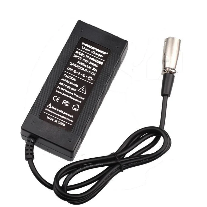 58.8V 2A Li-ion Lithium Charger For 52V 14Series Lithium Battery Pack Charger Optional DC/XLR/GX16 Connector