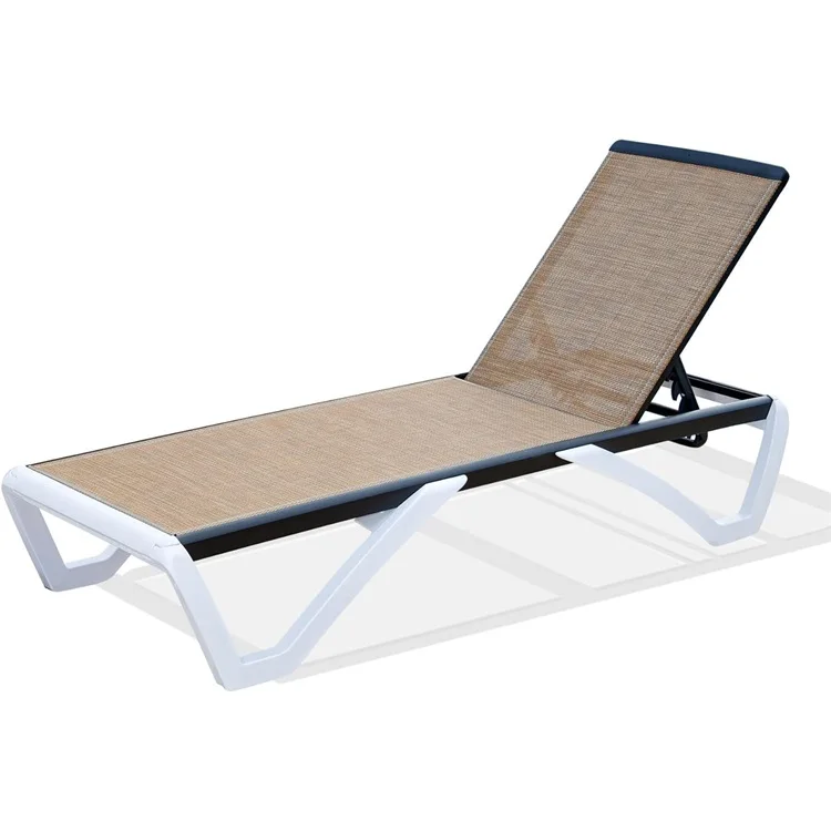 

Hot Selling Portable Aluminum Chaise Lounge Adjustable Reclining Chair for Pool Sunbathing Adjustable Frame Outdoor Metal Sun