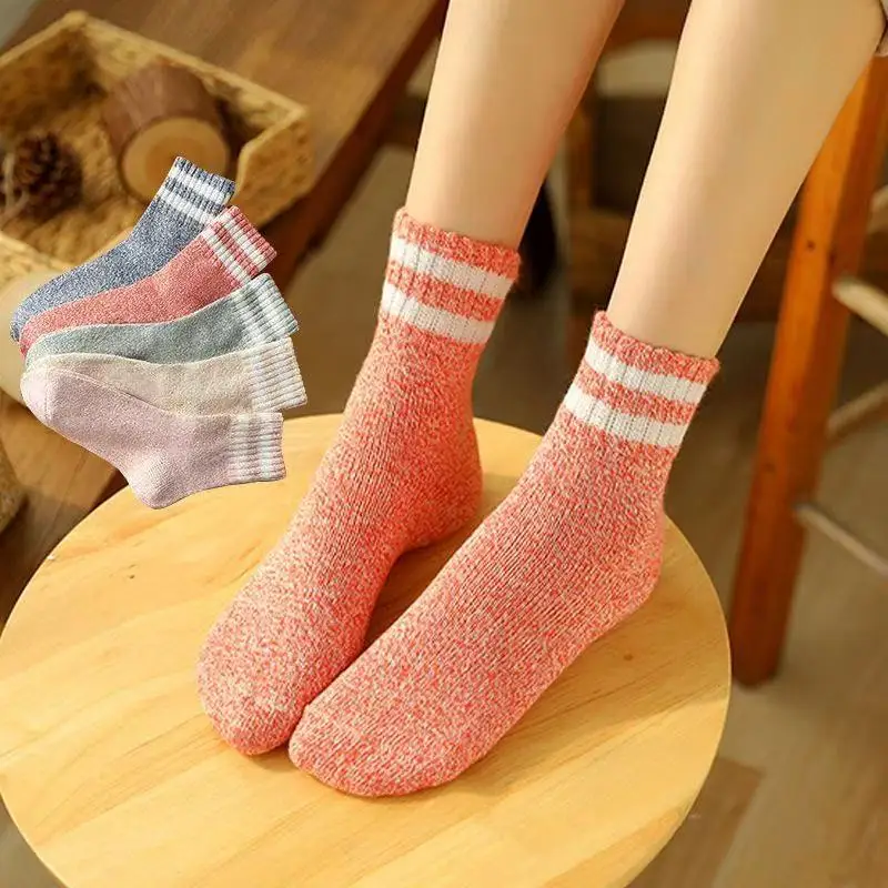 

Women's Thick Warm Wool Socks for Autumn and Winter, Vintage Ethnic Style Literary Socks, Home Floor Towel Socks, Yarn Socks