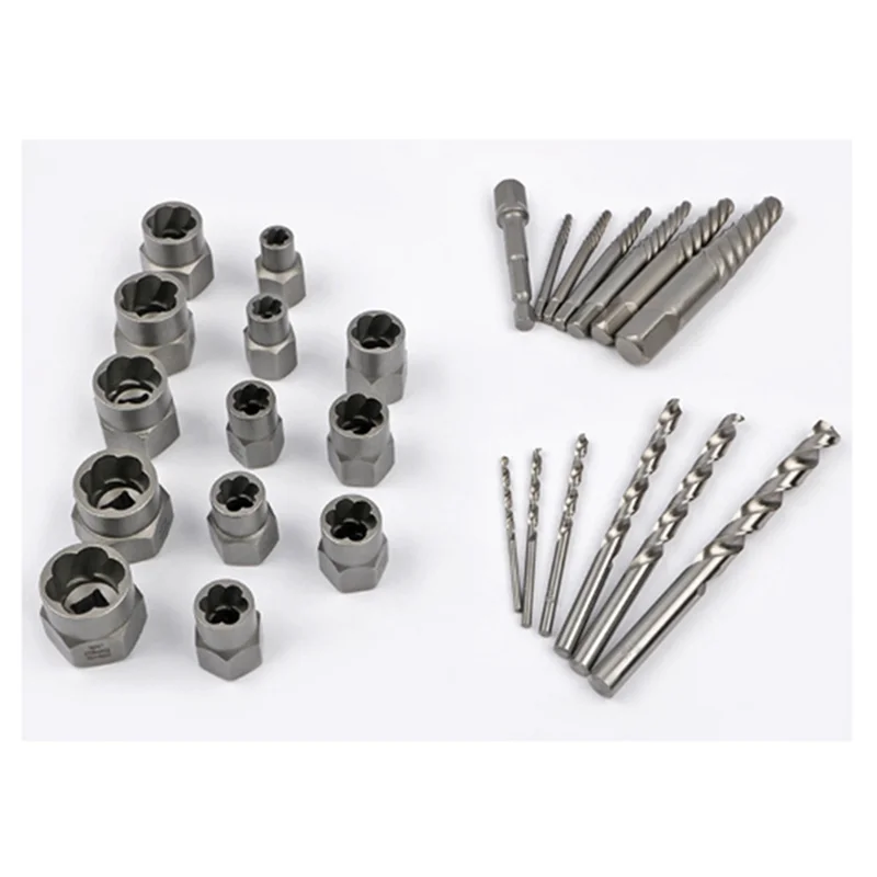 

Screws & Bolts Extractor Set Drill Bit With Hex Adapter, Out Broken Lug Nut Extractor Stripped Screw Remover Set-ABAJ