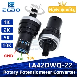 LA42DWQ-22 1K 2K 5K 10K  22mm Diameter Pots Rotary Potentiometer Converter Governor Inverter Resistance Switch