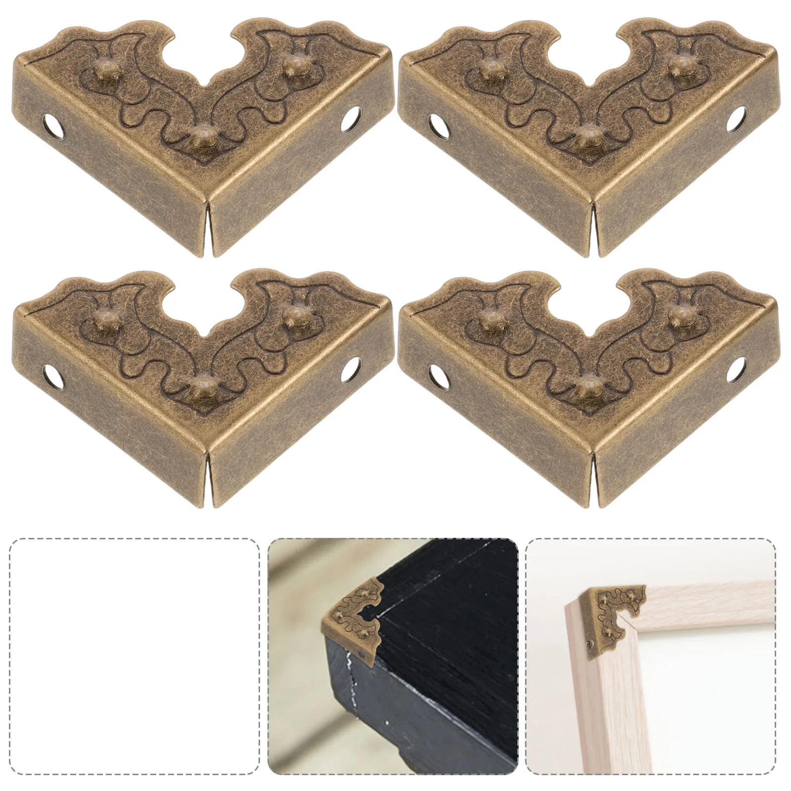 20pcs Metal Box Corner Protectors, Decorative Metal Vintage Corner Guards For Picture Frame Corners Retro Wood Box Corner Cover