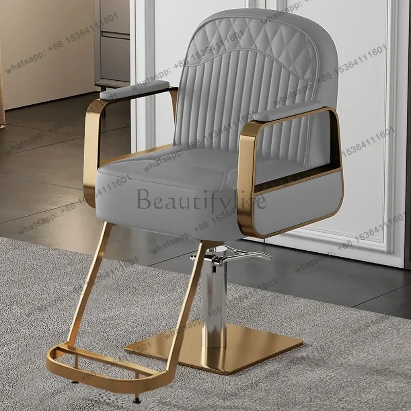 LSCamping Folding Barber Chair Neck Paper Portable Hairstylist Barber Chair Hair Stylist Silla Barberia Commercial Furniture
