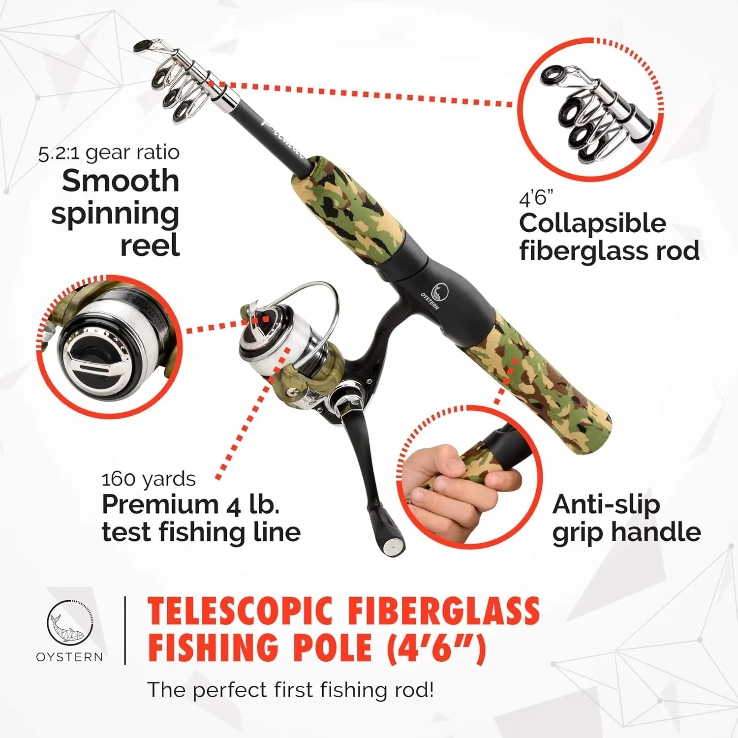 مجموعة أدوات صيد الأسماك للأطفال مع بكرة وحقيبة أدوات وخط وكتاب إلكتروني - قضيب تلسكوبي محمول للأطفال الصغار