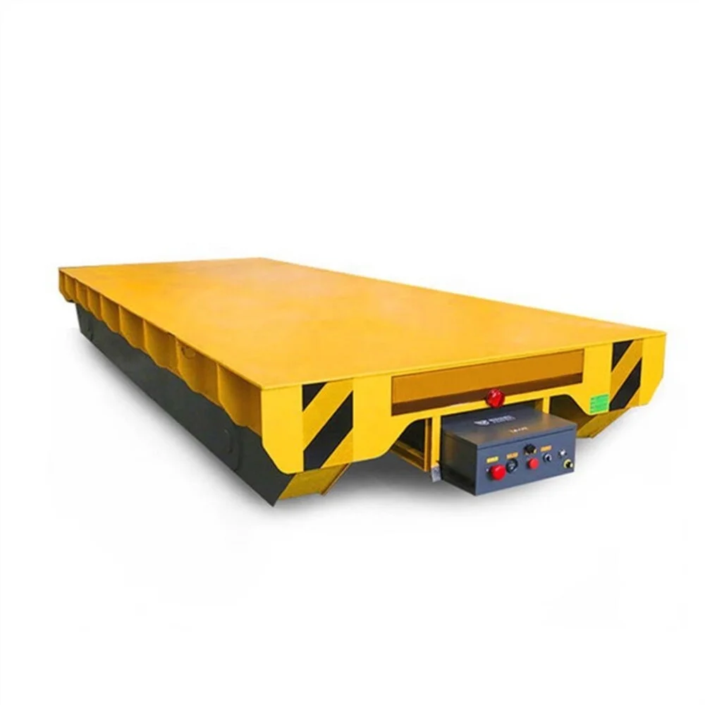 

PLC Control Transfer Cart Automatic Electric Flat Cargo Car High Load Capacity Electric Trackless Transfer Cart