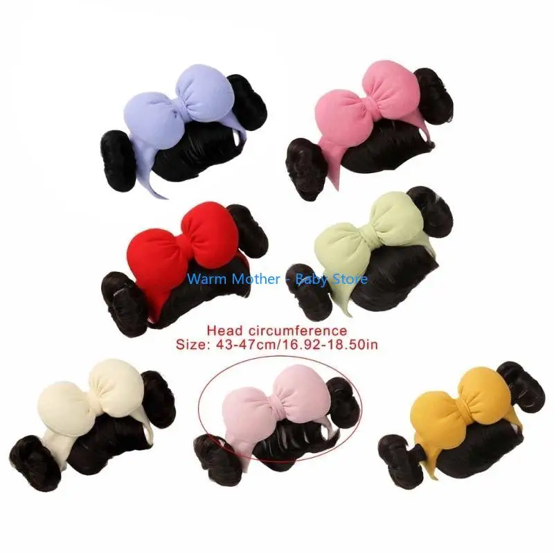 Bowknot Stirnband Kopfbedeckung für Kinder Säugling Kleinkind Baby Perücke Haarband Haar-Accessoire Fransen Kopfschmuck
