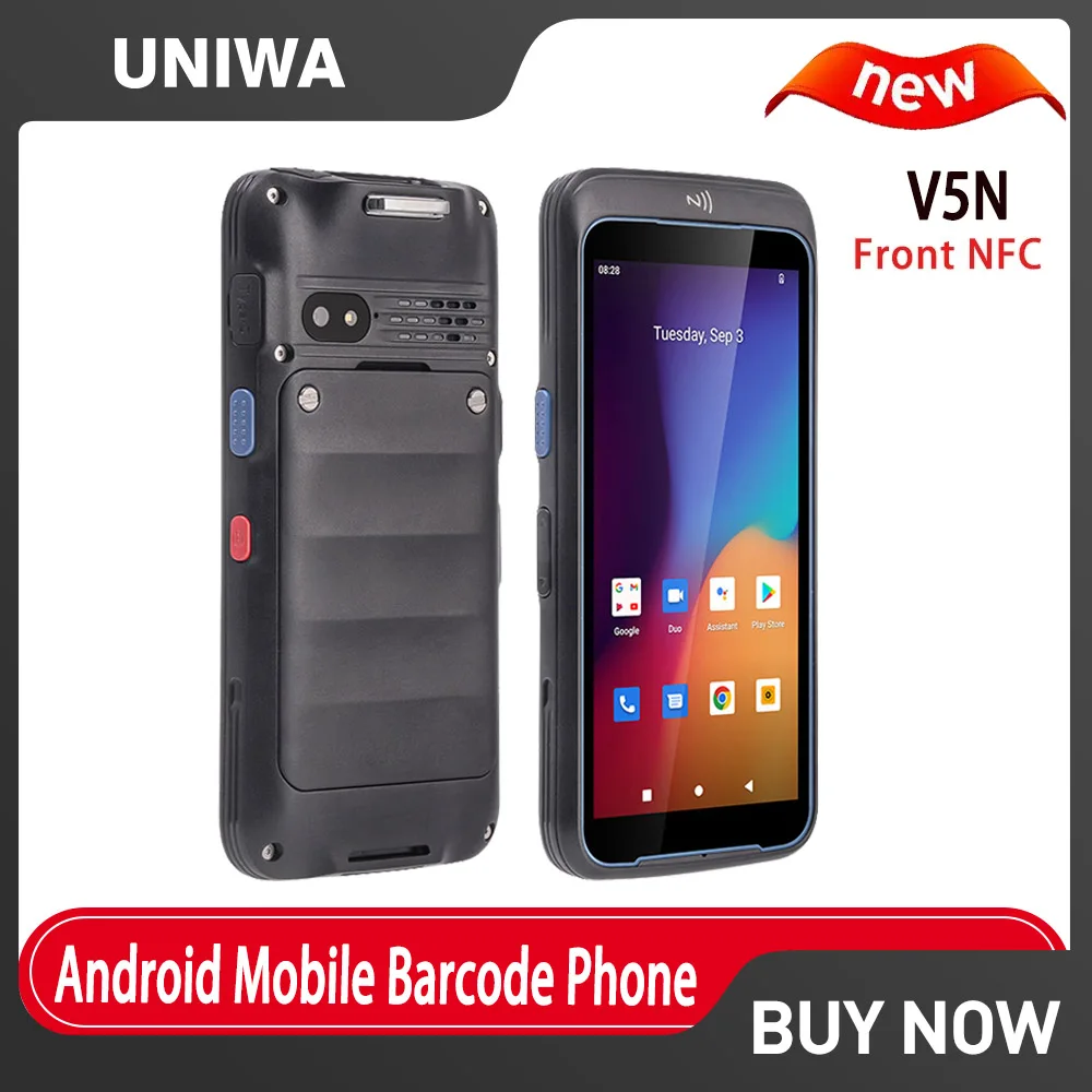

UNIWA V5N Rugged 4G Smartphone Front NFC 5.5" IPS Touch Screen 6GB 128GB 4000mAh 13MP Android Mobile Barcode Phone 2D Scanning