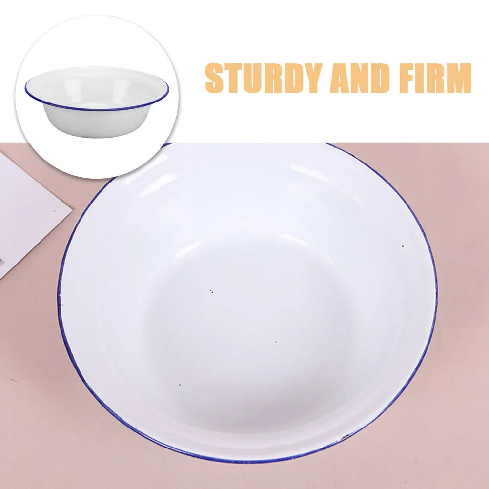 Vintage Enamel Deep Round Pie Dish Oven Safe Baking Pan For Pies Cakes Bread Making Kitchen Cooking Camping Serving