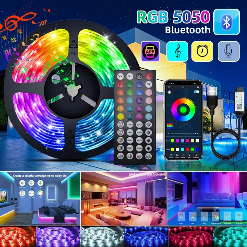 Led Strip Lights Usb 5V Wifi Led Lights For Room Wall Decorations Rgb 5050 Ice String 10 Meters Led Tape Backlight Ribbon Band