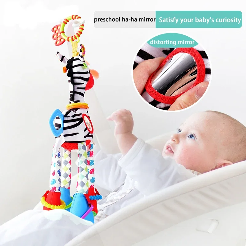 Bebê sensorial pendurado chocalhos brinquedo veículo-montado girafa carrinho de brinquedo suspender animal chocalho brinquedos educação precoce brinquedos presentes