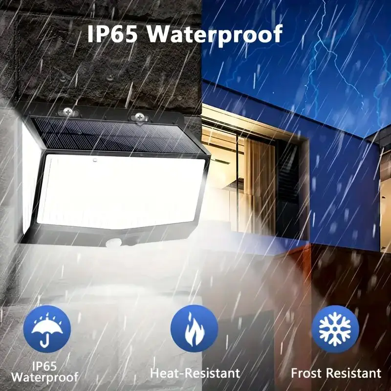 

1/2/4 Outdoor Solar Porch and Garden Lights 468LED IP65 Suitable for Courtyard Garage Front Door Swimming Pool Step Fence