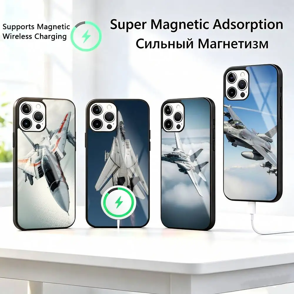 Funda para Teléfono con Diseño de Aviones Robotech-h Macross-s para iPhone 17, 16, 15, 14, 13, 12, 11 Plus, Pro, Compatible con Carga Inalámbrica Magnética