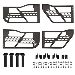 BLACK TEXTURED FRONT+REAR TUBULAR TUBE DOORS FOR JEEP WRANGLER JK 4 DR 2007-2018