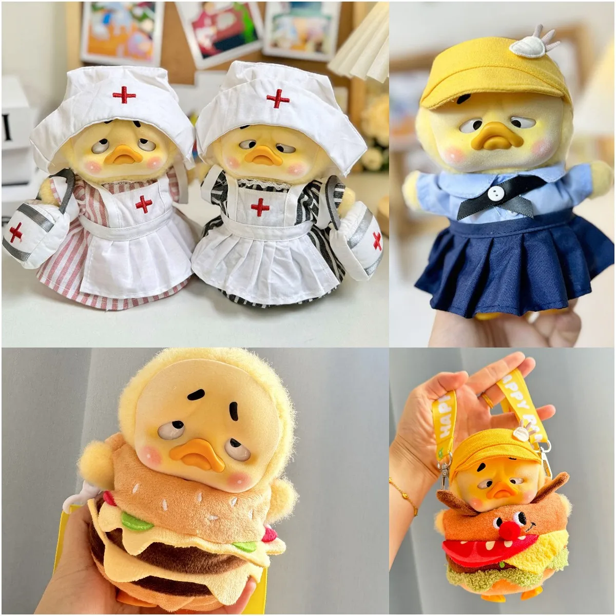 

Annoying Duck Nurse Suits Skirt Duck Hat Upset Duck Clothing Plush Series Cute Baby Accessories Small Yellow Duck Doll Clothes