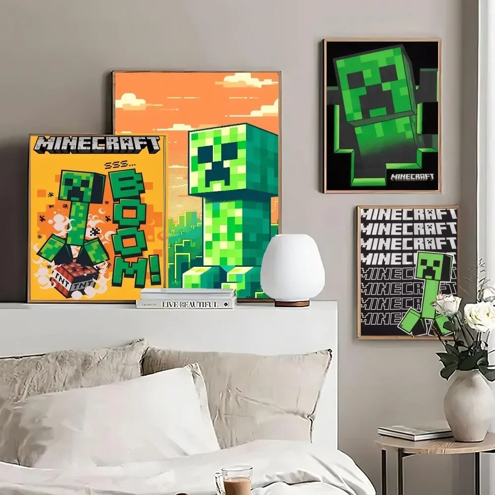 

1pc Minecraft Logo Poster HD Posters Home Room Bar Cafe Decor Art Wall Painting Picture