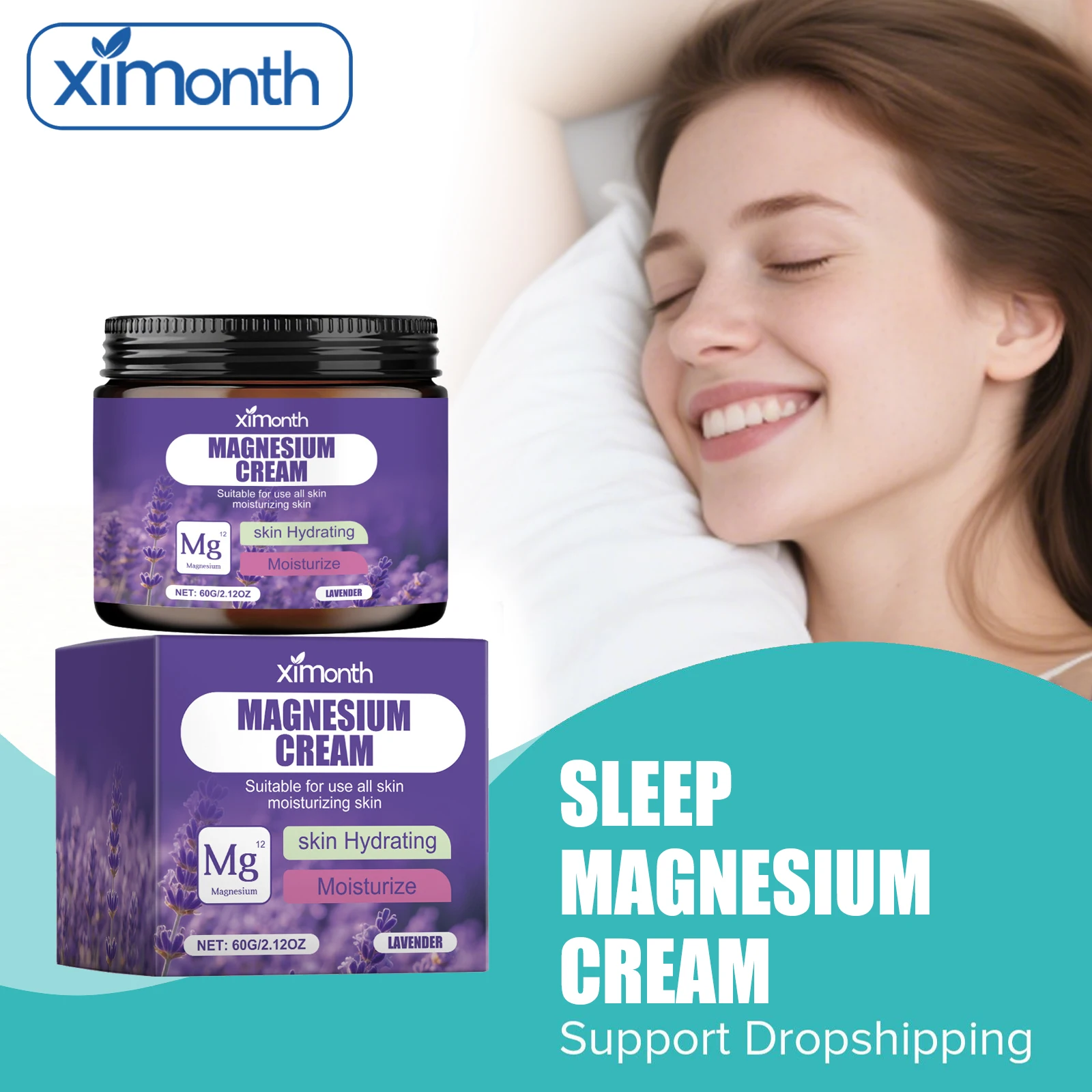 

Magnesium Cream Relax Muscle Soreness Improve Sleep Quality Anti Insomnia Relieve Stress Anxiety Moisturizer Fall Asleep Balm