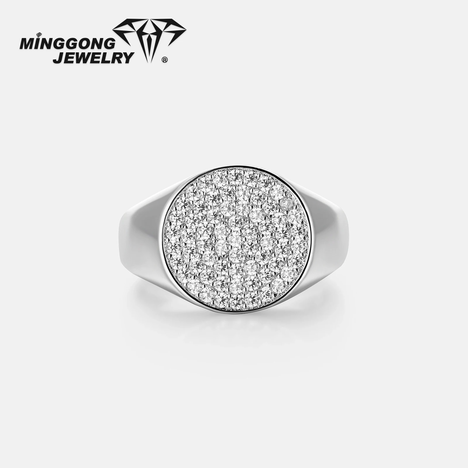 Aanpasbare S925 zilver en massief goud 10K/14K VVS Moissanite handtekening ringen nieuw ontwerp hiphopstijl voor mannen en vrouwen