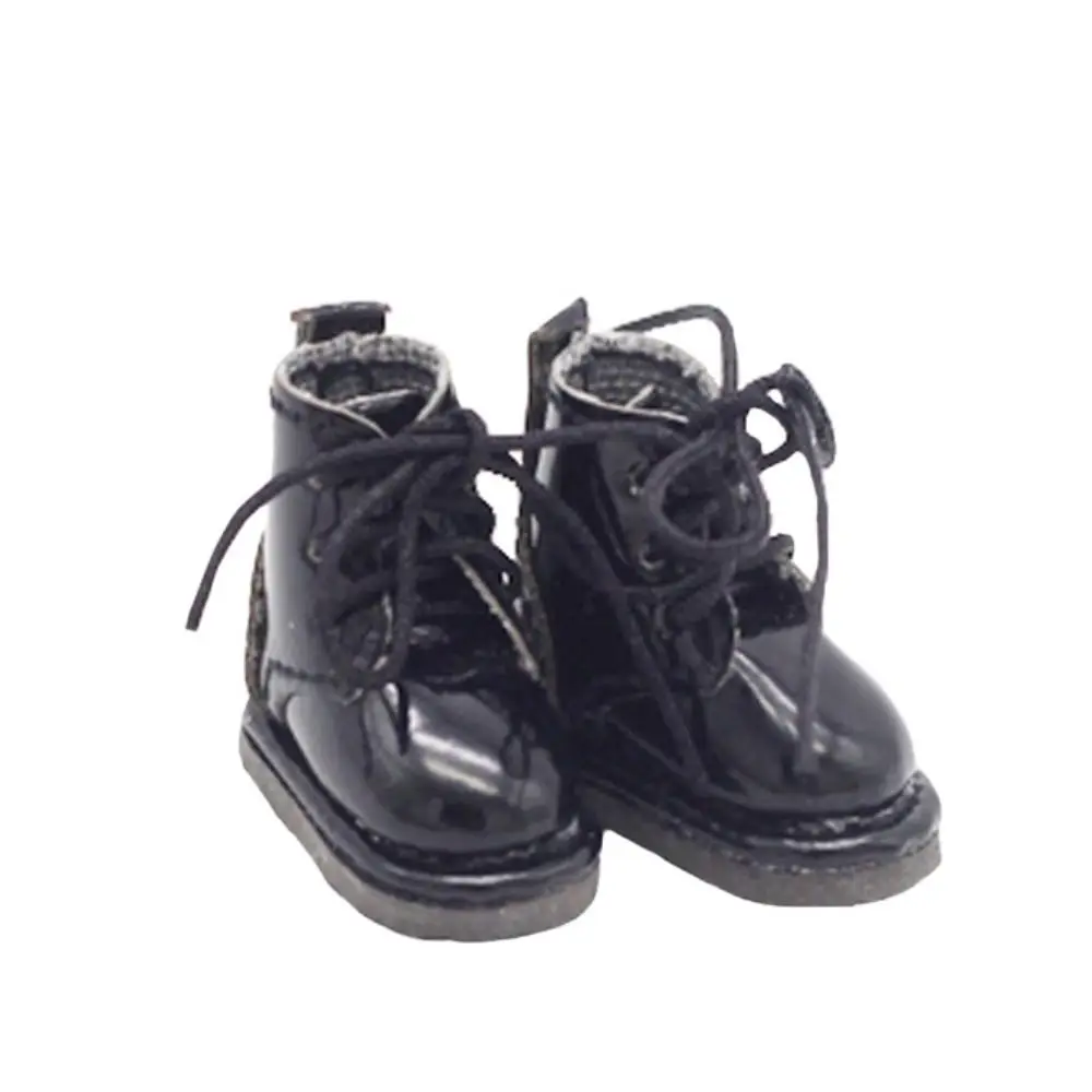 زوج واحد من أحذية أوبتسو 11 الجلدية عالية الرقبة، مطلية بالفضة من الجلد الصناعي، أحذية جلدية لـ BJD مقاس 1/12، أحذية مولي ميني 1/12 BJD للأطفال