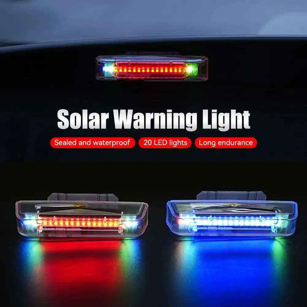 

Solar Power Car Warning 20LED Flashing Night Ride Tail Light Anti-rear Strobe Light for Motorcycle Electric Vehicle Bicycle