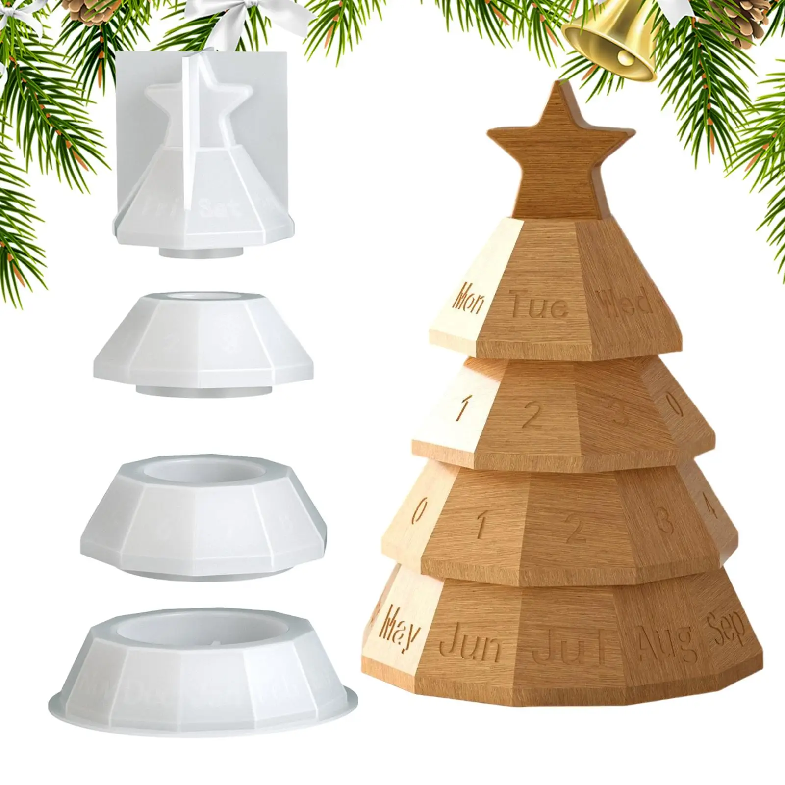 

Рождественская силиконовая форма для начинающих, художественный проект, форма для рождественской елки, органайзер, силиконовая форма для бетонной штукатурки, глины