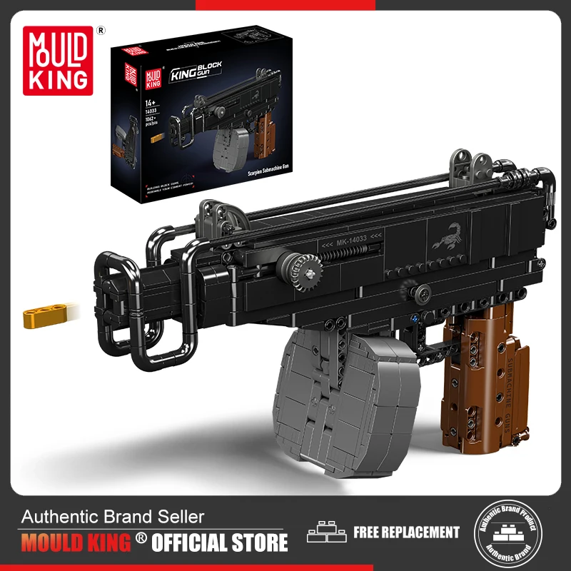 Image of Mould King 14033 Block-Gewehrspielzeug Der Skorpion-Maschinenpistolen-Bausatz Gewehrmodell-Bausteine Kinder-Weihnachtsgeschenk