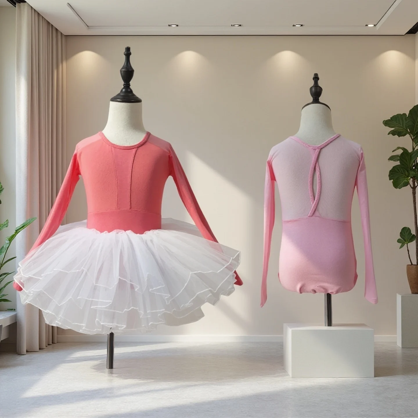 

Girls Ballet Leotards Gymnastics Long Sleeve Skirt Cotton Kids Ballet Dress Dance Wear Dance Costume Bodysuit Dance Skirt