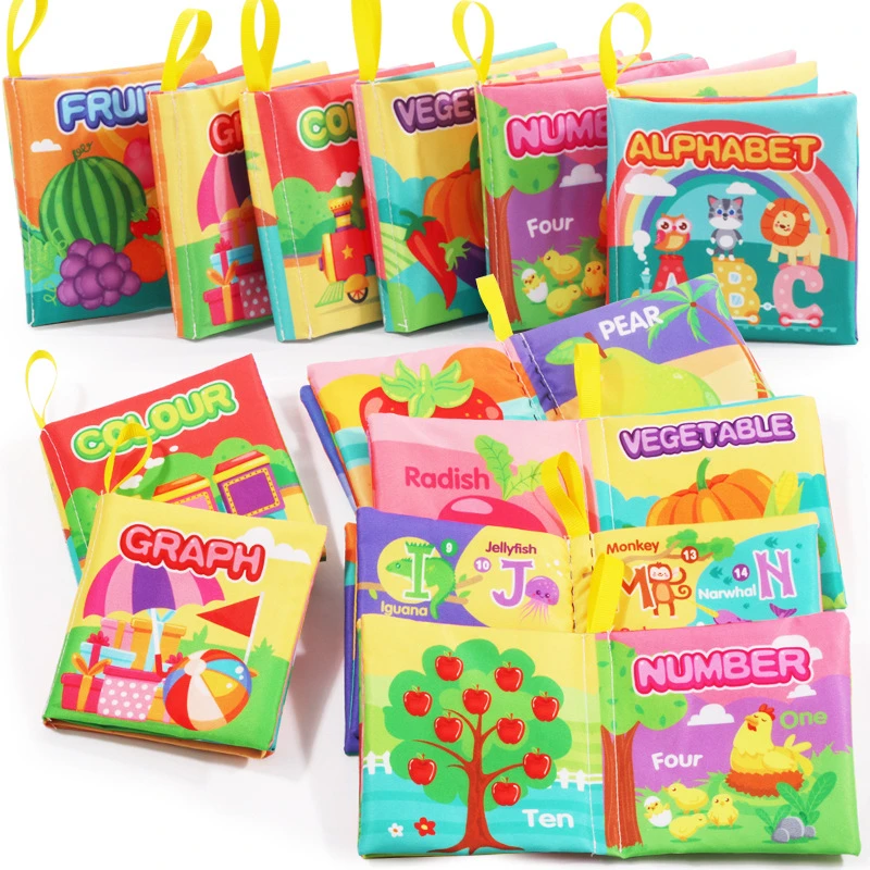 Montessori 0-12Monthes Baby Books toys Educational Newborn Infant Early Learning Cloth Book Develop Cognize Reading Puzzle Toys