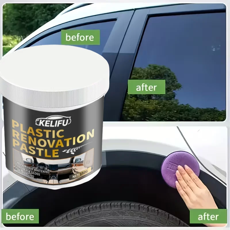 Restaurador de plástico e borracha para carro - Removedor de arranhões com brilho preto para acabamento, pneus e interiores - Detalhamento de carro antienvelhecimento indispensável