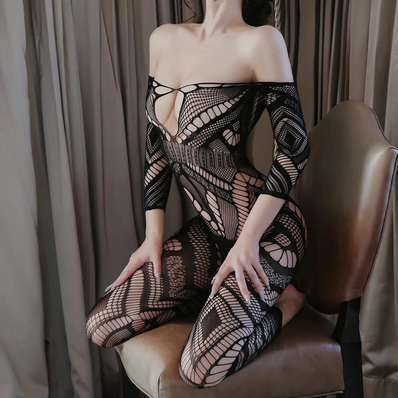 Lingerie sexy senza cavallo porno per le donne Babydoll erotico Bodystocking Intimo Costumi esotici Indumenti da notte Vedi attraverso il vestito del sesso