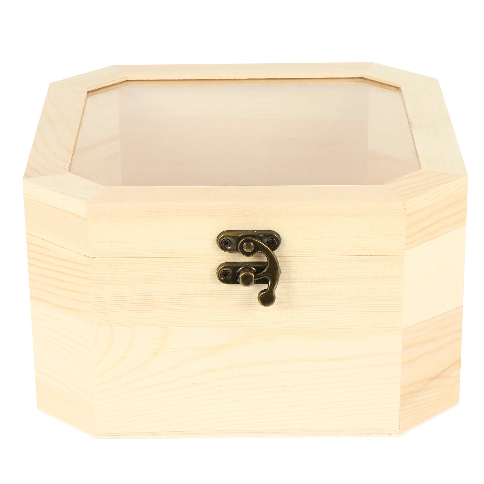 1Pcs Wooden Jewelry Storage Box Octagonal Desktop Organizer Gift Packaging Case Box Octagonal Wooden Storage Case