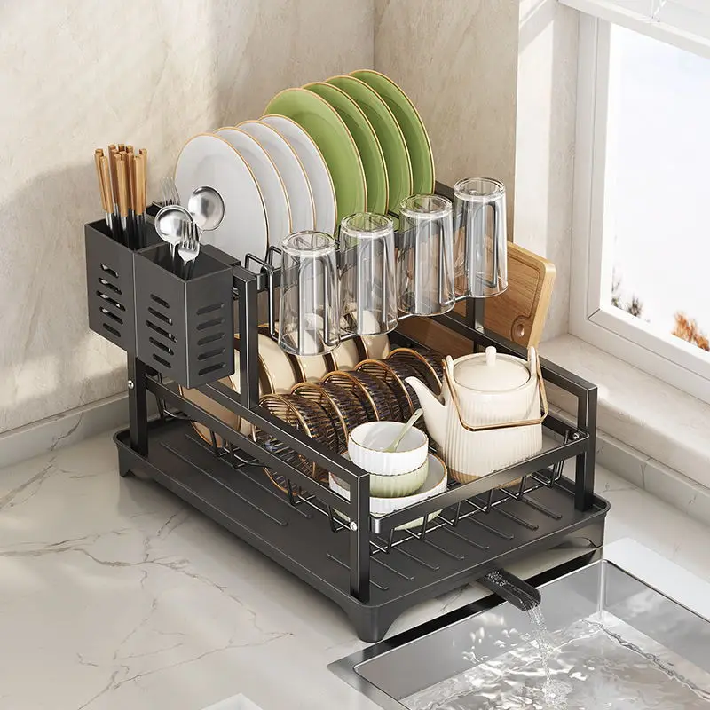 

Kitchen storage rack, bowl rack, drain rack, household bowl and dish storage rack, countertop drying bowl and chopstick rack