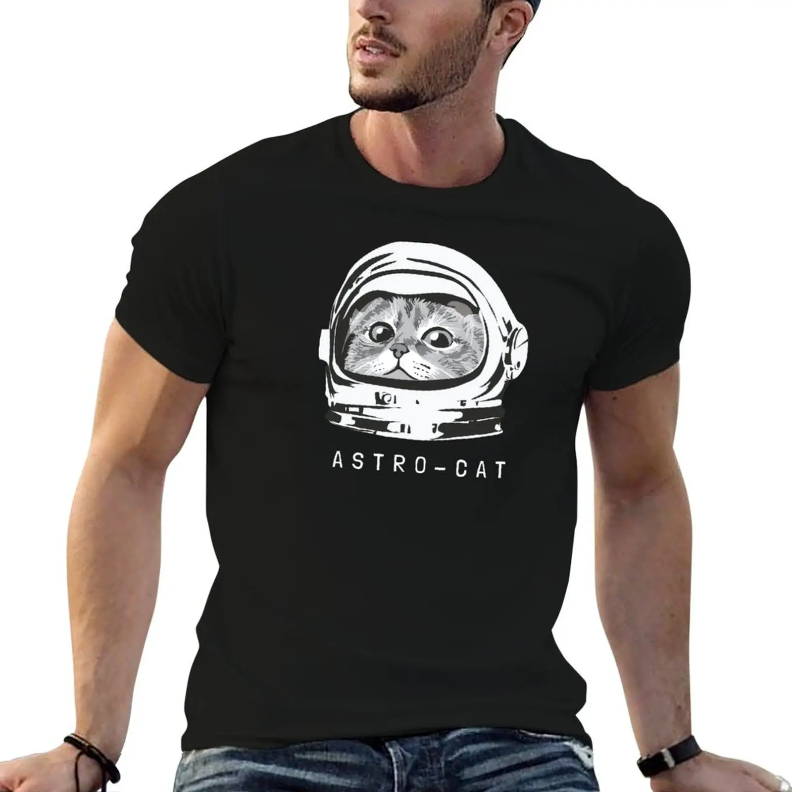 Astro cat T-Shirt Big and Tall Basic Tee Shirt
