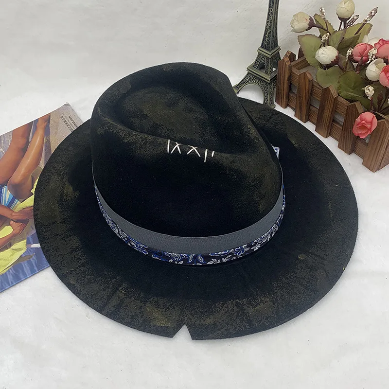 the Derby Hat  men hat felt male fedora with knot  felt hat for summer jazz disco hat for men black fedora hat small brim hat