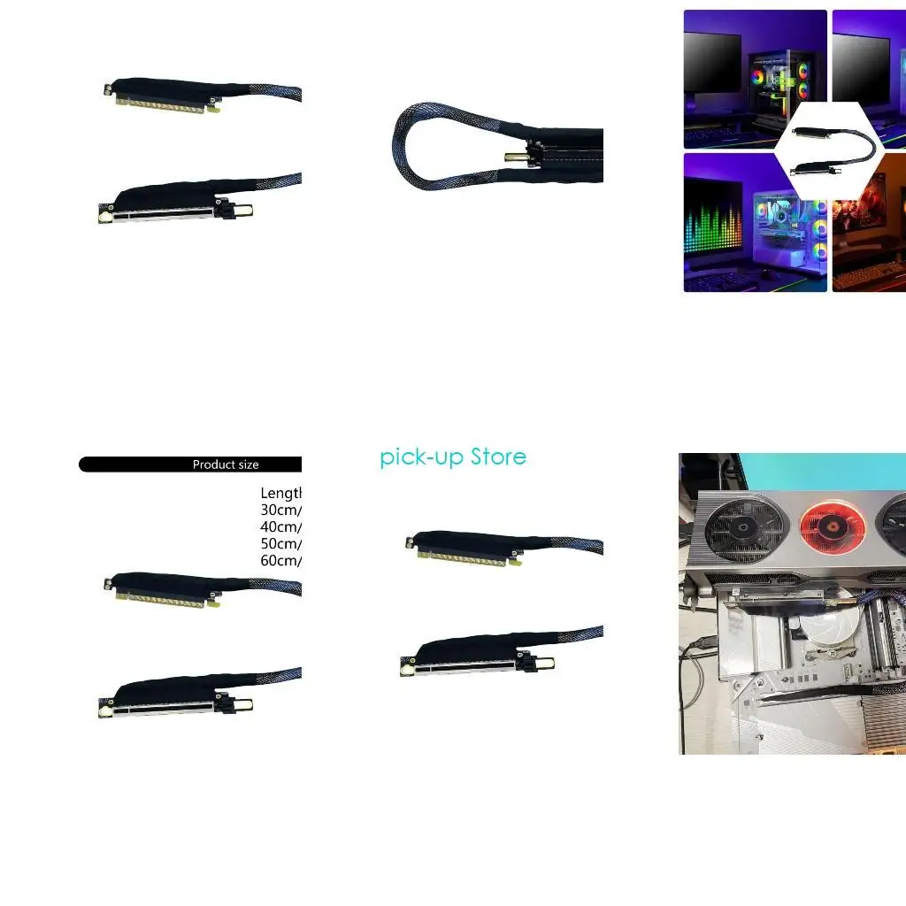 

Q5WA PCIE 5.0 X16 Fast Speed Flexible Extender Extension Cable for GPU Graphics Card Extension Cord with 64GT\s Bandwidth