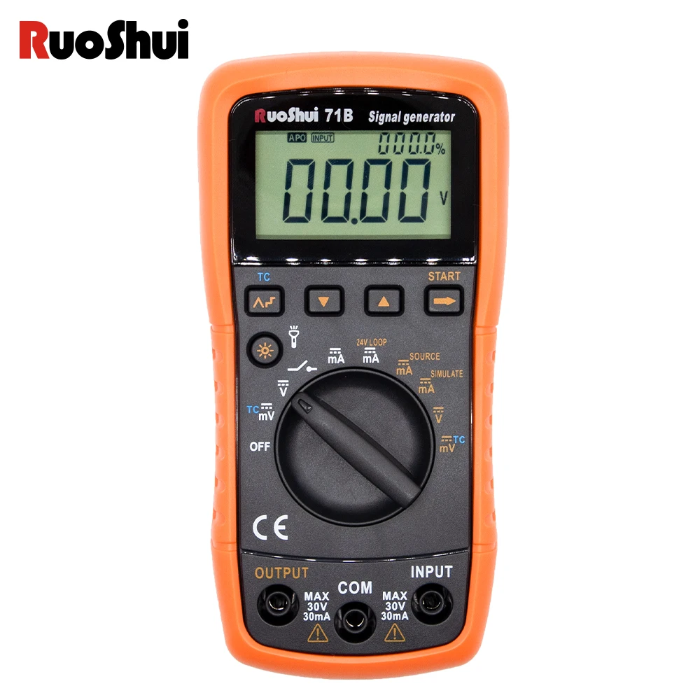 RuoShui 71B Signal Generator Thermocouple Current Voltage Portable Process Calibrator 4-20mA Analog Transmitter Source Simulator