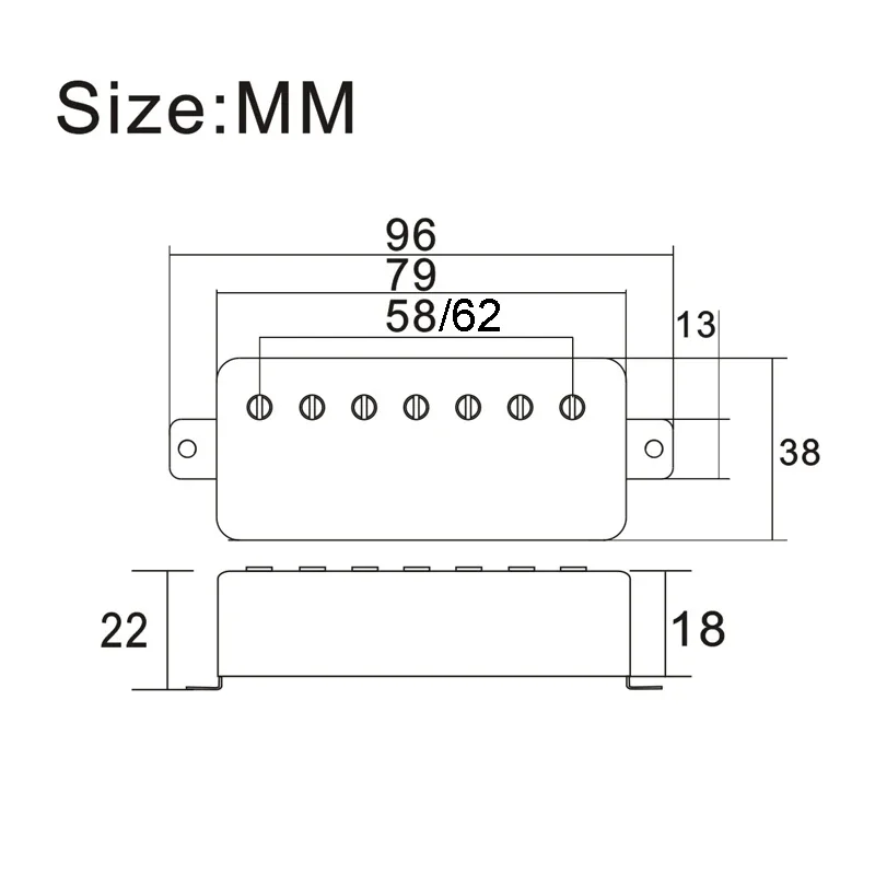 LP 7-String Guitar Brass Cover Humbucker Slotted Screw, 8.5K, 14K Coil Splitting Pickup for 7-String Electric Guitar Gold