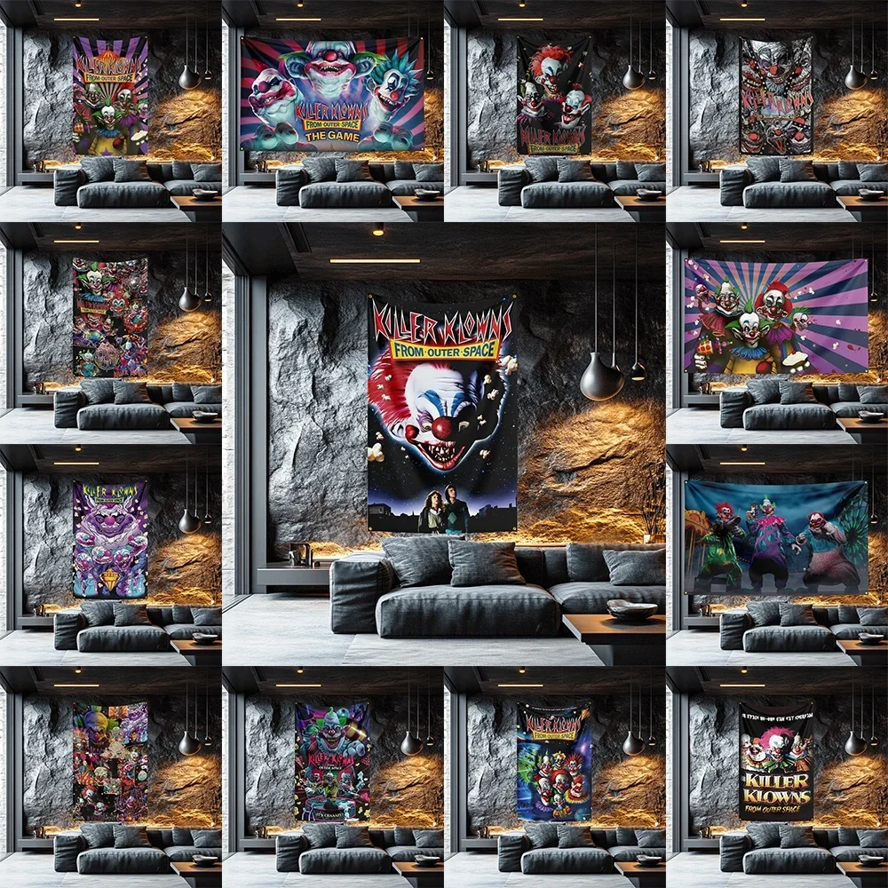 killer Clowns from outer space Tribute Cinema Flag  Polyester Banner For Studio Wall Decor Director Fan Gift