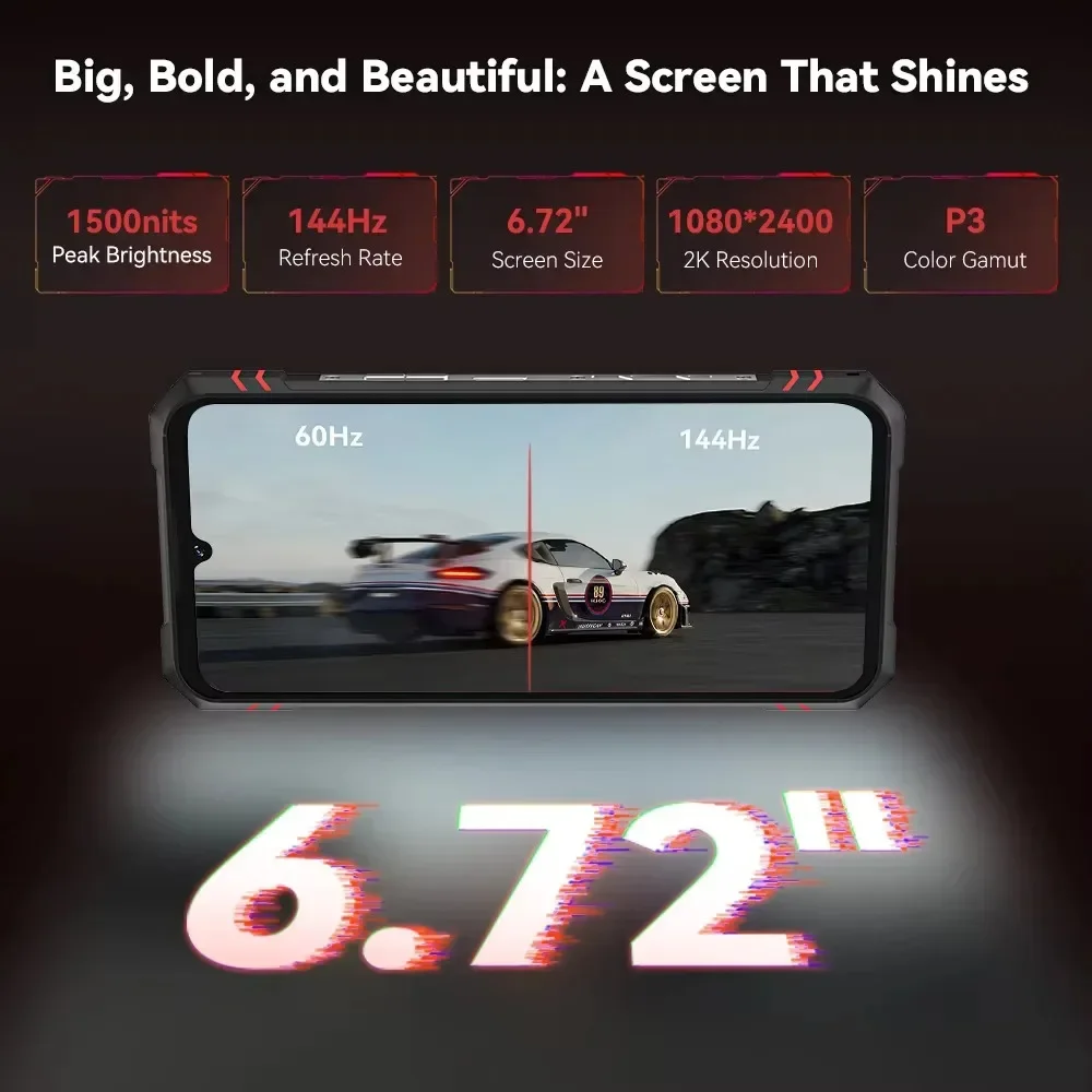 Cubot KingKong Star 2 Ultra-Slim Rugged 6.72"144Hz Display 5G Smartphone 4nm MTK D8200 24GB 256GB NFC Smart Phone Global version