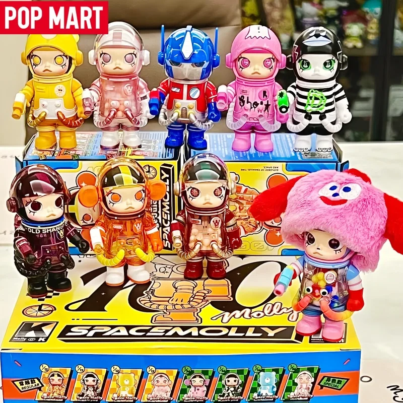 

POP MART MEGA Space Molly 100% 4th Anniversary Series Blind Box Action Figures Collectible Mystery Box Model Gift For Collectors