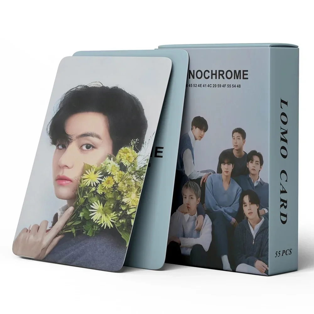 55Pcs/Box Kpop MONOCHROME POP UP Photocards Lomo Cards Photo Card for Fans Collection