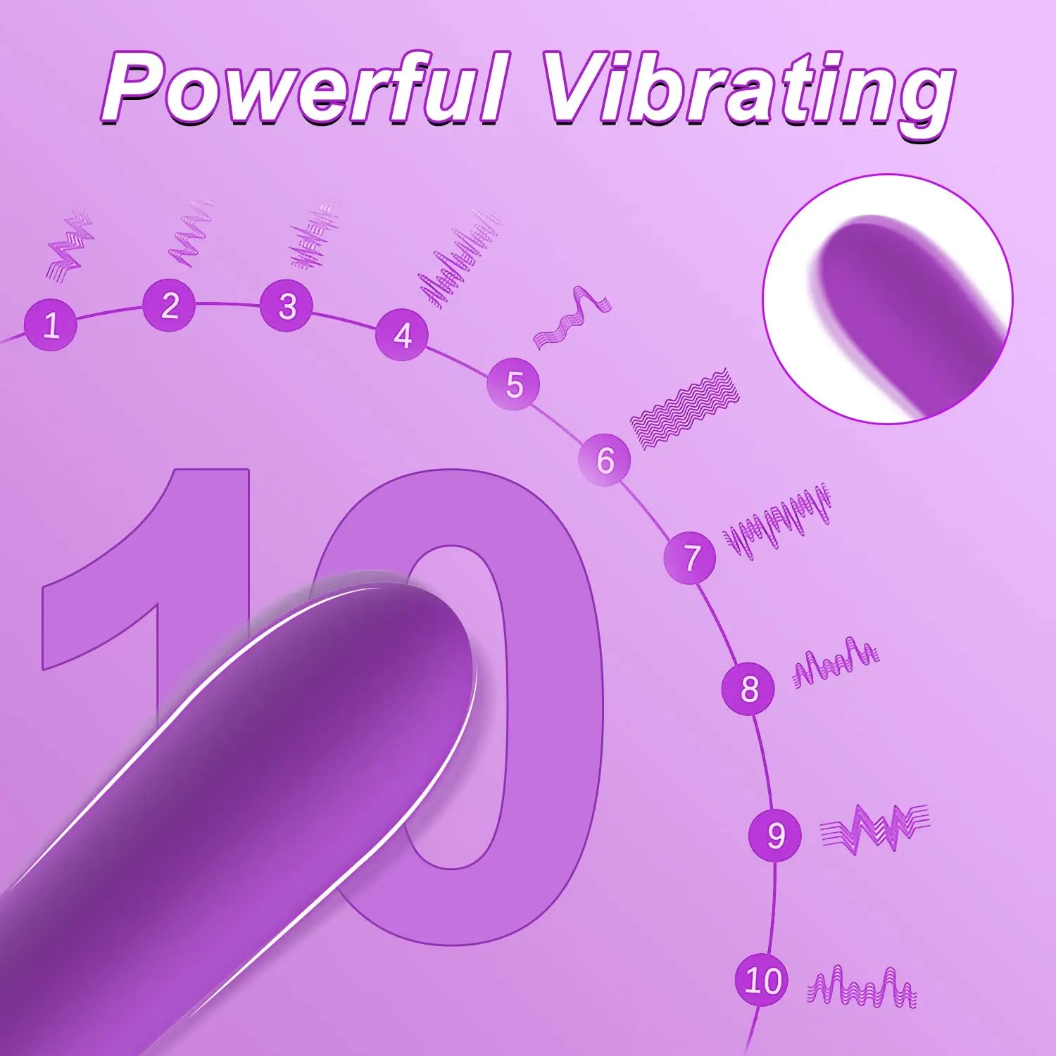 Vibratori G Spot Bullet per donna, vibratore Tuitionua Rose con 10 vibrazioni, vibratore in silicone per clitoride, vagina, anale vibrante Ma