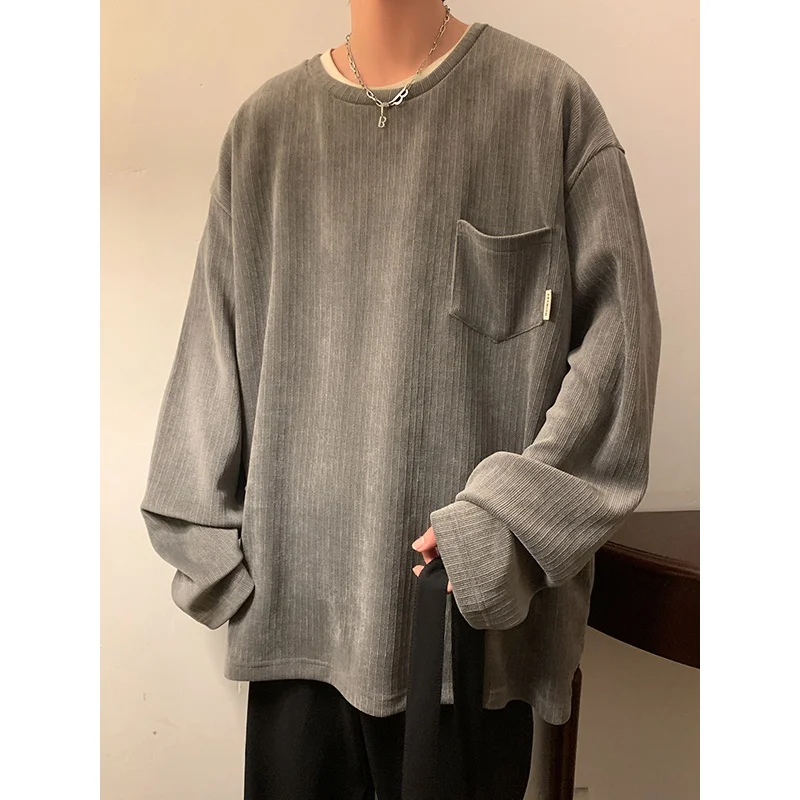 

Oversize American Style Striped Long Sleeve Hoodie Men's Spring Autumn Trendy Loose round Neck Top Youth Casual Fashion