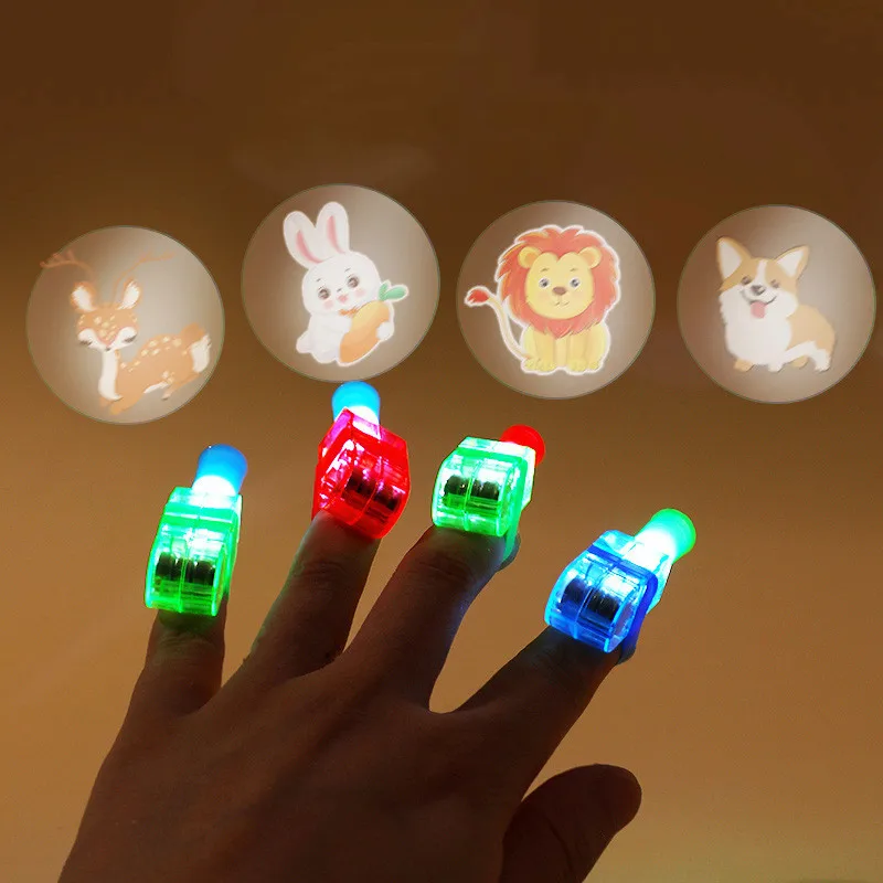 20Pack LED Projection Finger Light,Cartoon Projection Finger Light,Glowing Party Supplies,Party Favors For Kids,Glow In The Dark