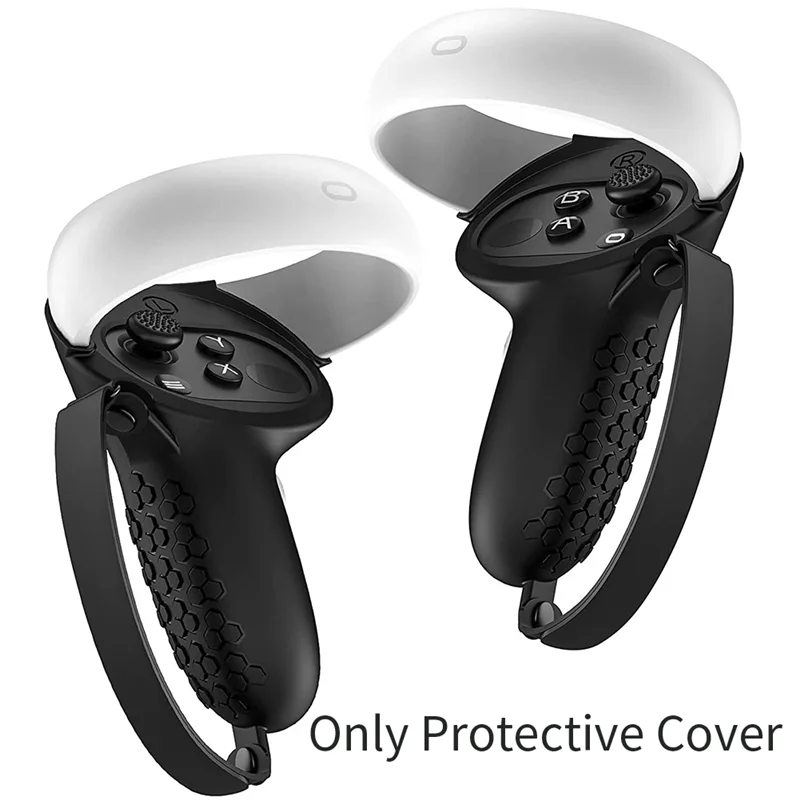 RISE para Meta Oculus Quest2 Capa protetora de silicone para host Conjunto de 5 peças Acessórios VR antiderrapantes e anti-queda, rosa