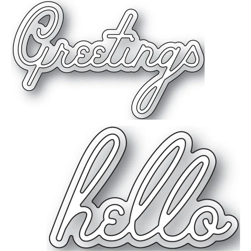 Hugs Miss You Debut Script Craft Metal Cutting Dies Mold Strips Sheet Scrapbook Paper Craft Knife Mold Blade Punch Stencils