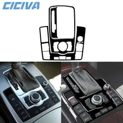 For Audi A6 S6 C6 2005-2011 Piano Black Centre Gear Shift transmission Panel Cover Car inside Trim Accessories Sticker