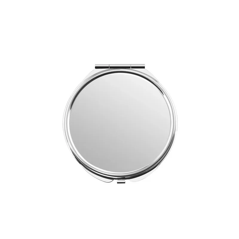 Espejo/pequeño/redondo B1-fácil de usar de acero inoxidable portátil plegable de doble cara maquillaje lindo espejo cuadrado fácil