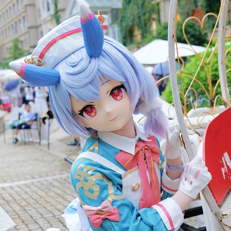 ปรับแต่งตัวอักษร Crossdressing หญิง/สาวเรซิ่นเต็มหัวล็อค Kig หน้ากากอะนิเมะคอสเพลย์ญี่ปุ่น Animego Kigurumi หน้ากาก