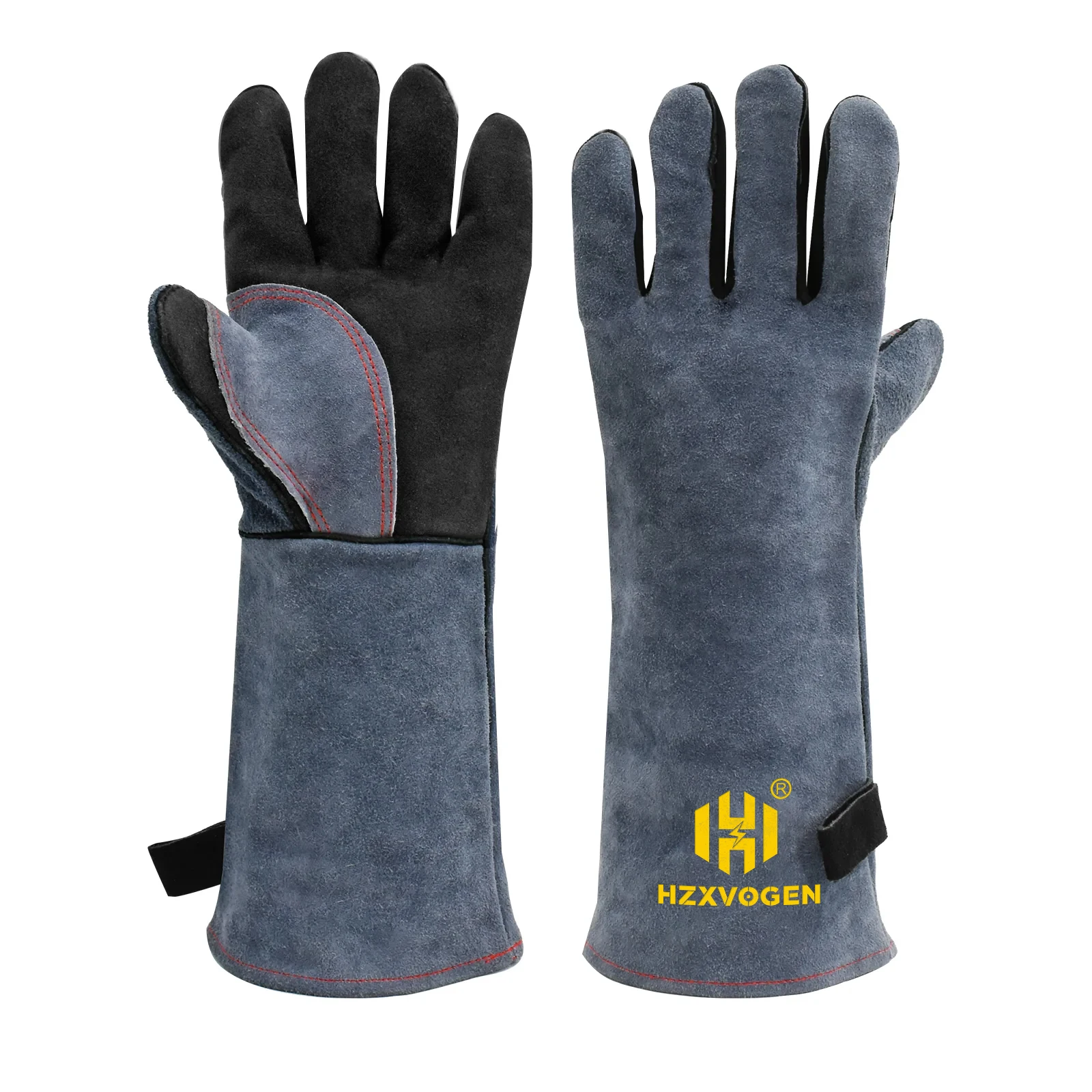 HZXVOGEN 16inch Welding Gloves For ARC TIG MIG Welder Works Barbecue Kitchen Stove Heat-Resistant Leather Protective Gloves