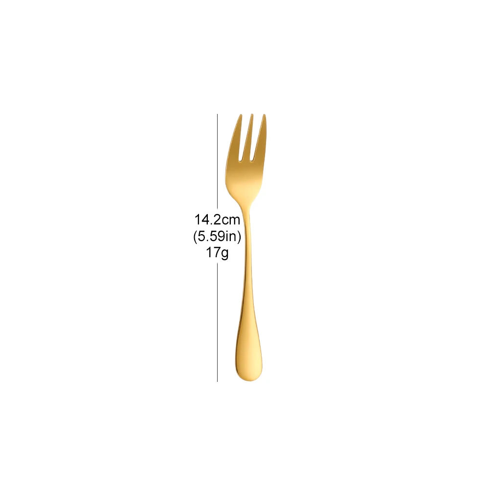 1/2/3 Pieces Stainless Steel Coffee Tea Fork Set Fruit Fork Ice Cream Cake Dessert Fork For Kid Home Party Mirror Gold Tableware